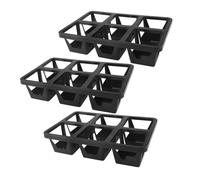 BESPORTBLE 3pcs 6 Compartment Flowerpot Tray Pot Carrier Tray Plant Potting Large Clear Nursery Pots Water Table Garden Watering Hydroponic with Stand Dome Jar s Black