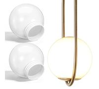 BESPORTBLE 3pcs Acrylic Milky White Globe Lamp Shade 150mm Diameter, Outdoor Round Ball Light Shade Replacement for 8cm Inner Base, Porch and Garden Fixture Accessories