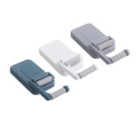 BESPORTBLE 3Pcs Adhesive Mop Holder Wall Mount Broom Hanger Non-Marking Square Mop Hooks Space-Saving Organizer for Home Cleaning Tools Random Color Random Color