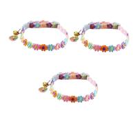 BESPORTBLE 3pcs Adorable Cat Dog Collar Adjustable Pet Collar Lace Flower Design Comfortable and Decorative for Your Pet