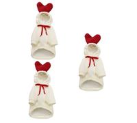 BESPORTBLE 3pcs Adorable Dog and Cat Hoodie for Winter and Fall Warm Pet Clothes for Parties Christmas and Special Occasions Xs