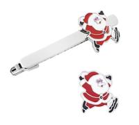 BESPORTBLE 3pcs Adorable Mini Santa Claus Tie Clips for Men Alloy Party Collar Clips Lightweight Tie Accessories with Simple and Classic Design for Christmas Party Clothing Decoration