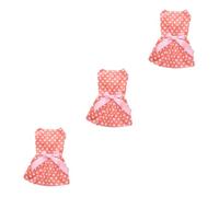BESPORTBLE 3pcs Adorable Sleeveless Pet Dog Dress Elegant Bowknot Lightweight Puppy Skirt for Everyday Wear Holidays and Photos for Dogs Orange
