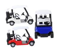 BESPORTBLE 3Pcs Alloy Golf Cart Model for Pull Back Inertial Plaything Educational Vehicle Desktop Adornment in Red Blue White Portable and Lightweight for Outdoor Play