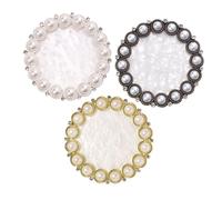 BESPORTBLE 3pcs Alloy Nail Tip Display Rack with White Base Vintage Pearl Frame Nail Art Palette for Salon and Professional Manicure Use