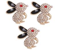 BESPORTBLE 3pcs Alloy Rabbit Brooch Pin for Women Cute Rabbit Design Clothes Accessory Elegant Decoration for Bags Hats Scarves and Outfits Ladies