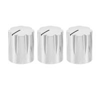 BESPORTBLE 3pcs Aluminum Alloy Potentiometer Control Knobs for Electric Guitar and Amplifier Replacement with Reliable Grip and Effortless Attachment, Elegant Silver Finish, 12.5x15.5mm,