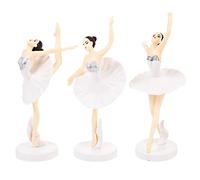 BESPORTBLE 3pcs Ballet Figurines Dancer Statue Dancer Cake Toppers Wedding Ceramic Ornaments Ballerina Ornaments Figurines Ballerina Ballet