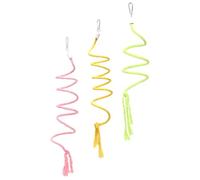 BESPORTBLE 3pcs Bird Hanging Swing for Small Birds and Lovebirds, Easy to Install Cloth Rope Perch with Twistable Design, Birdcage Swing Toy for Parrot Rope Play and Climbing