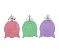 BESPORTBLE 3pcs Bird Perch Stand for Cage with Beak and Claw Grinding Platform, Parrot Chewing for Lovebird Cockatiel Conure, Colorful Pink Green Purple Poles for Bird Beak Care