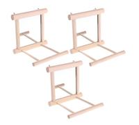 BESPORTBLE 3pcs Birdcage Mirror Stand with Wooden Perch and Stainless Steel Parakeet Mirror Stress-reducing Parrot Swing for Cockatiel Conure Budgie Finch and Birds Cage Accessories