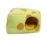 BESPORTBLE 3pcs Cartoon Cheese Cake Shape Hamster Warm Nest Plush Bed for Small Pets Cozy Hideaway for Guinea Pigs Chinchillas and More Easy to Clean Resting and Playing