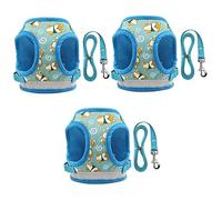 BESPORTBLE 3pcs Cartoon Dog Harness Comfortable Chest Strap Reflective Pet Traction Leash Lightweight for Daily Walks Blue s