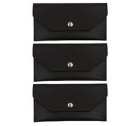 BESPORTBLE 3pcs Cash Envelope Wallet - Pure Color Pu Small Wallet with Snap Button - Thin Clutch Money Purse Organizer for Cash and Receipts Budget Management