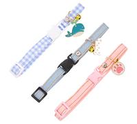 BESPORTBLE 3pcs Cat Collar Cat Collor Kitten Collars Cat Id Tag Calming Collar Tracker Collar Cat Bell Breakaway Cat with Bell Dog Tag Chain Pet Cotton Polyester