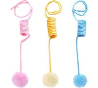 BESPORTBLE 3Pcs Cat Plush Spring Ball with Suction Cups Cat Teasing for Indoor Play Pet Plush Balls Height for Interactive Fun