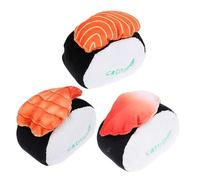 BESPORTBLE 3Pcs Catnip Plush Interactive Cat Chew and Teething Bite Resistant Sushi Design for Kittens Indoor Cats Includes Scallop Shrimp
