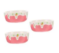 BESPORTBLE 3pcs Ceramic Hamster Food Bowl Small Pet Feeding Dish for Water and Food Non-tip Design Cute for Guinea Pigs and More