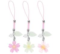 BESPORTBLE 3pcs Cherry Blossom Resin Phone Charms with USB Drive and Backpack Compatibility, Resistant to Fading and Convenient for Carrying, Accessory for Phones and Bags