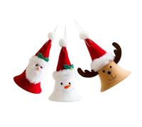 BESPORTBLE 3pcs Christmas Jingle Bell Hanging Ornaments Set - Santa Claus, Snowman, and Reindeer Fabric Decorations with Bells Pendant Charms for Tree, Door, and Holiday Indoor Festive Scenes