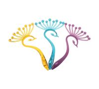 BESPORTBLE 3pcs Claw-Shaped Scalp Massager Comb Set, Handheld Portable Head and Neck Massage Tool for Deep Relaxation, Stress Relief at Home, Spa and Office, Purple Gold Blue