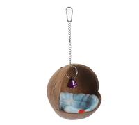 BESPORTBLE 3pcs Coconut Shell Parrot Nest and Warm Bird Bed Bell for Parrots and Animals Easy to Install Natural Material for Safe Resting and Nesting