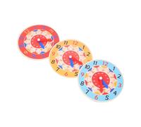 BESPORTBLE 3pcs Colorful Wood Clock for Educational Cognition Teaching Aid with Hour Second Hands for Color Learning Development