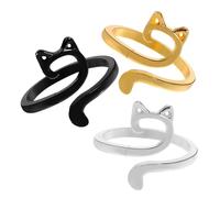 BESPORTBLE 3Pcs Creative Cat Ear Rings for Knitting and Crocheting Decorative Yarn Guide Finger Holders Knitting Loops for Consistent Yarn Tension Lightweight and Compact
