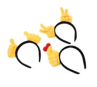 BESPORTBLE 3pcs Creative Hand Gesture Headbands Cartoon Hairbands for Women Funny Party Headdress with Thumb Yes Heart Signs Multi-use Hair Accessory for Makeup and Face Washing