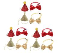 BESPORTBLE 3pcs Creative Pet Headwear Bow Tie Adjustable Collar Ideal for Cats Small Dogs and Other Pets Perfect for Special Occasions Random Color