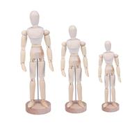 BESPORTBLE 3Pcs Creative Wooden Man Joint Puppet Flexible Articulated Dolls for DIY Projects Sketching and Decoration