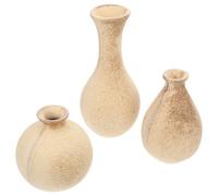 BESPORTBLE 3pcs DIY Wood Flower Vases Wooden Flower Containers for Hand Crafts Home Decor Rustic Solid Wood Material for Office Hotel Decorative Use