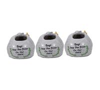 BESPORTBLE 3pcs Dog Cemetery Flower Pot Resin Succulent Pot Dog Monument Pet Tombstone for Garden Decor