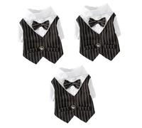 BESPORTBLE 3pcs Dog Dress Cloth Pet Suit Party Dog Dress Puppy Clothes Gentleman Suit Pattern Costumes