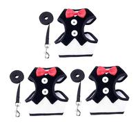 BESPORTBLE 3pcs Dog Harness Vest Small to Medium Dogs Weatherproof Breathable Bow Tie Evening Dress Pet Supplies