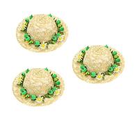 BESPORTBLE 3pcs Dog Hawaii Woven Hat for Pets Creative Floral Cap Green Daisy Comfortable Photo Prop for Birthdays Parties and Daily Wear