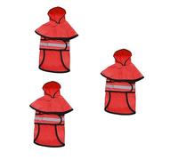 BESPORTBLE 3pcs Dog Raincoats Pet Reflective Raincoat Hat Waterproof and Reflective Design Small to Medium Red s