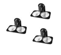 BESPORTBLE 3pcs Double Compartment Pet Reptile Feeder Bowl for Lizards and Turtles Water and Dish Screw Pattern for Reptile Care and Feeding Supplies
