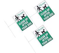 BESPORTBLE 3pcs Double-sided Dog Poop and Pee Warning Yard Signs with H-stakes Lawn Curb Your Dog Signs for Outdoor Garden Please Clean after Your Notices