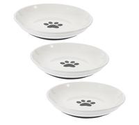 BESPORTBLE 3pcs Elevated Cat Plate Ceramic Shallow Bowl Wide Pet Feeder for Indoor Outdoor