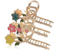BESPORTBLE 3Pcs Flower Shaped Hair Clips for Women Hair Claw Clips Yellow Peach Blossom for Casual Formal Hairstyles