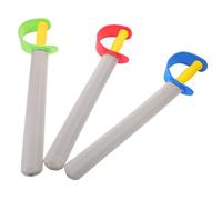 BESPORTBLE 3pcs Foam Swords for Soft Training Sword Props for Safe Play Fighting Costume Role Play Halloween Cosplay Party Accessories in Red Blue Green