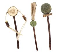 BESPORTBLE 3pcs Funny Cat Catnip Teaser Wands Dental Chew Balls and Microphone Interactive Pet Toys for Indoor Cats and Kittens