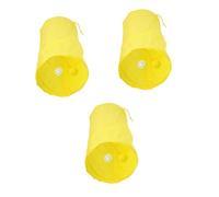 BESPORTBLE 3pcs Funny Cat Tunnel Toy Foldable Cat Tube Plaything for Kittens Yellow Pet Tunnel Hanging Ball for Exercise and Fun