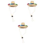 BESPORTBLE 3pcs Funny Dog Sombrero Cap Mexican Party Supplies for Dog Birthday Boy