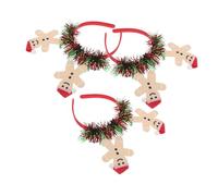 BESPORTBLE 3pcs Gingerbread Holiday Headbands Soft Comfortable Fit Festive Christmas Accessories for Women Party Cheer Hairbands