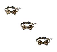 BESPORTBLE 3pcs Halloween Cat Dog Collar Bowtie and Bell Pet Costume Necklace for Parties Suitable for Dogs and Adult Cats Stylish Skull Design Great Photo Prop