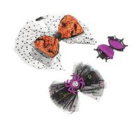 BESPORTBLE 3pcs Halloween Spider Bow Hairpin Bat Clip Hair Accessories for Women Gothic Headwear for Women Party Cosplay