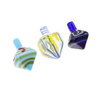 BESPORTBLE 3pcs Handmade Glass Dreidel Traditional Hanukkah Judaica Figurines for Dreidel Game Holiday Decor Elegant Jewish Keepsake