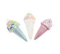 BESPORTBLE 3pcs Hanging Ice Cream Decorations Cute Glitter Dessert Ice Ornaments for Summer Party Beach Event Home Tree Hanging